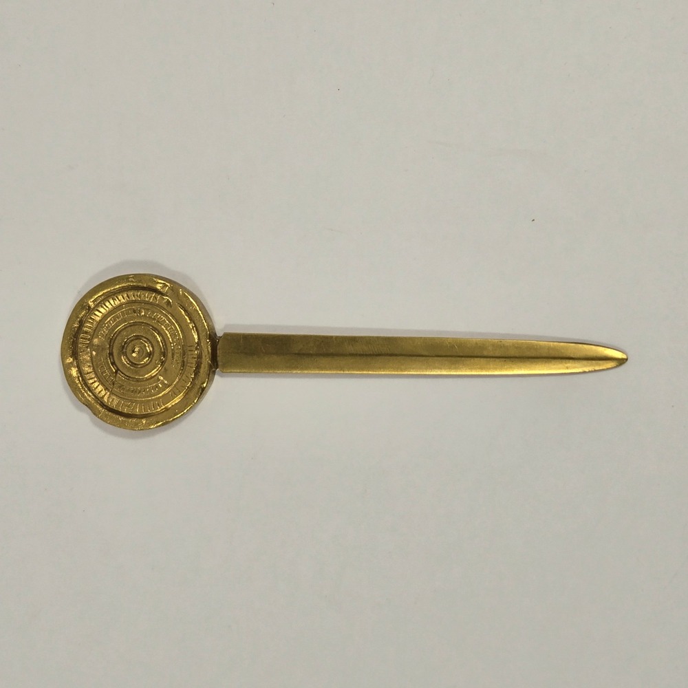 Vintage Alva Museum Replicas Solid Brass Letter Opener - Israel Museum (IMP)